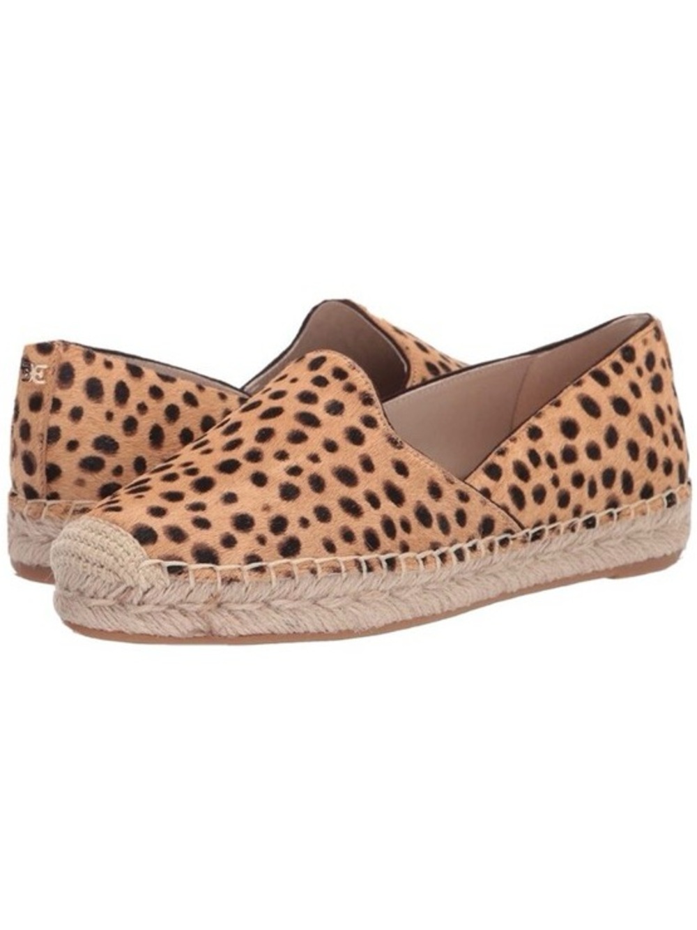Sam Edelman Keisa Cheetah Leopard Espadrille Slip-On Flats in Tan and Black